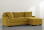 Aidan IV Yellow Velvet Reversible 95" Sofa/Chaise - Side