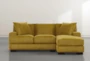 Aidan IV Yellow Velvet Reversible 95" Sofa/Chaise - Signature