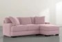 Aidan IV Pink Velvet Reversible 95" Sofa/Chaise - Side
