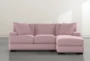 Aidan IV Pink Velvet Reversible 95" Sofa/Chaise - Signature