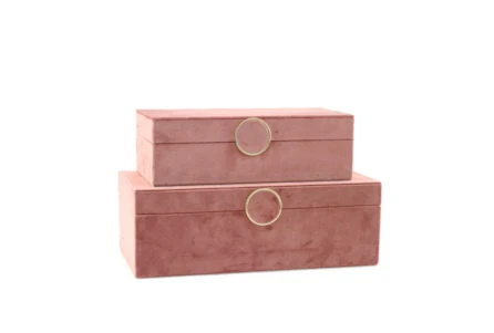 Cl Blush Velvet Jewelry Box Set Of 2 - Main