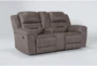 Stoneland Fossil 82" Reclining Loveseat With Console - Side