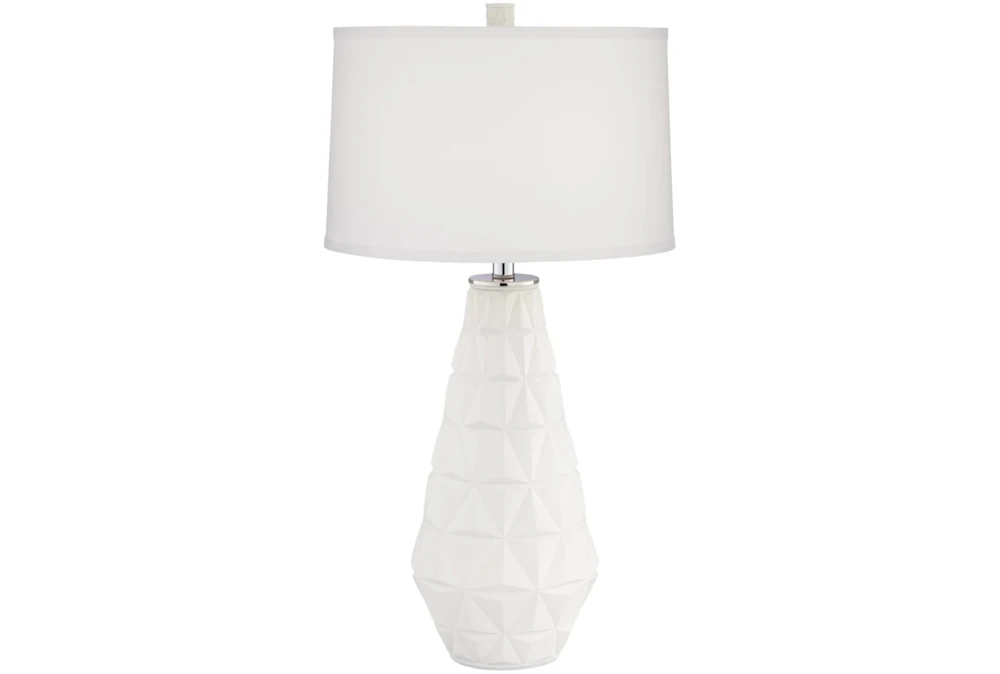 Table Lamp-White Triangle Cut Out 