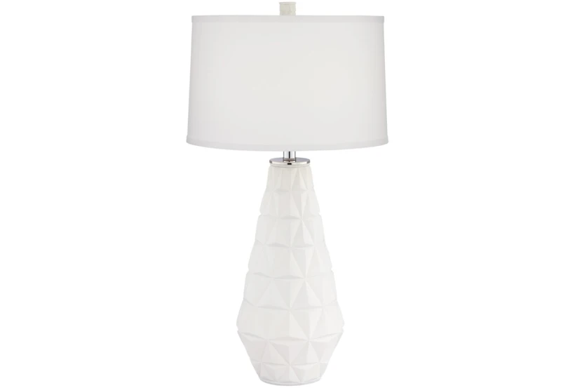 Table Lamp-White Triangle Cut Out  - 360