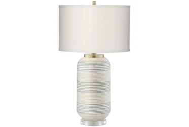 Table Lamp-Off White Striped