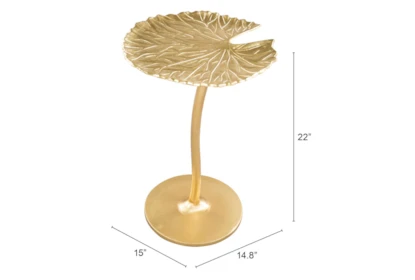 22" Gold Leaf Accent Table - Dimensions Diagram