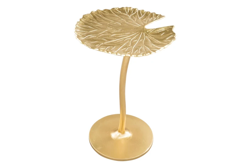 22" Gold Leaf Accent Table - 360