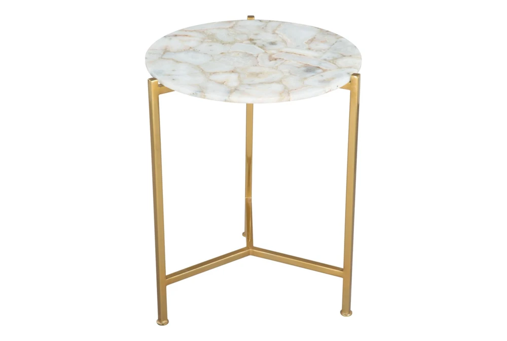 20" Gold + White Accent Table