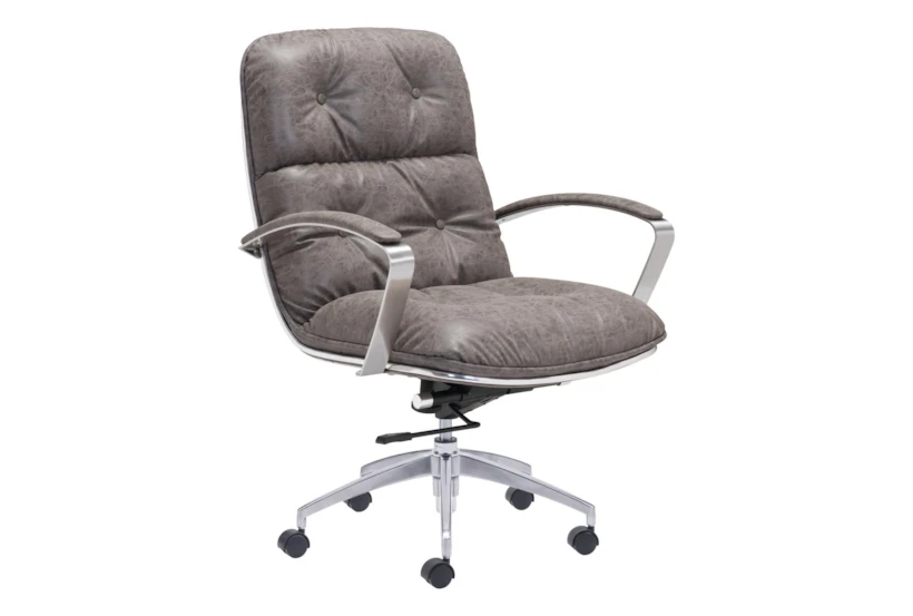 Channel Back Grey Desk Chair - 360