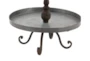 29 Inch 3 Tier  Silver Metal Tray With Bird Handle - Front