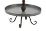 29 Inch 3 Tier  Silver Metal Tray With Bird Handle - Detail