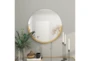 Ml 34 Inch Round Mirror With Brass Trim - Room
