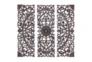 36 Inch Brown Wood Wall Decor Panel Set Of 3 - Signature