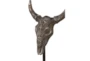 15 Inch Grey Metal Bull Sculpture Set Of 3 - Detail