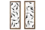 39 Inch Black Metal Wall Decor Wood Set Of 2 - Front