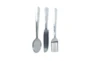 35 Inch Silver Metal Wall Decor Utensils Set Of 3 - Material