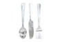35 Inch Silver Metal Wall Decor Utensils Set Of 3 - Signature