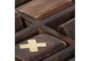 13 Inch Dark Brown Game Set Tic Tac Toe - Detail