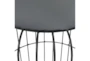 18" Grey Outdoor Metal Accent Table - Detail