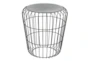 18" Grey Outdoor Metal Accent Table - Front