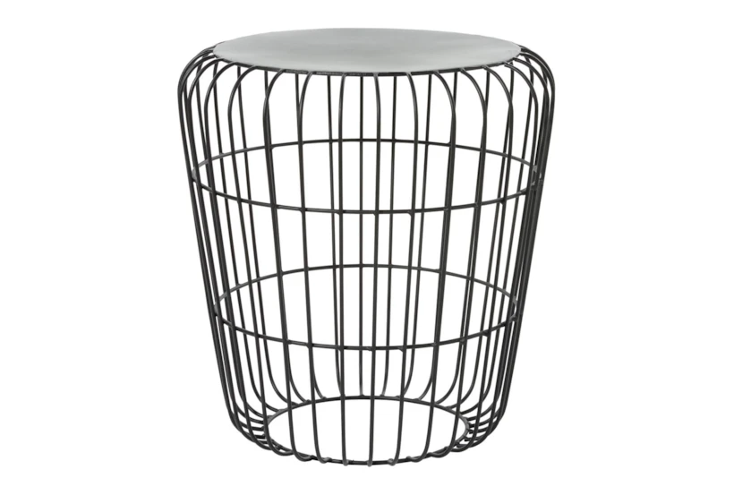 18" Grey Outdoor Metal Accent Table - 360
