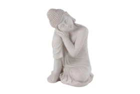 20 Inch Grey Garden Sculpture Buddha