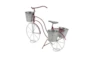 23 Inch Red Metal Galvanized Bicycle Planter - Back