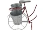 23 Inch Red Metal Galvanized Bicycle Planter - Detail