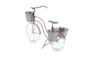 23 Inch Red Metal Galvanized Bicycle Planter - Front