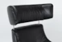 Raiden Black Leather Reclining Swivel Chair & Ottoman - Detail