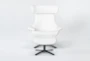 Raiden White Leather Reclining Swivel Chair & Ottoman - Signature