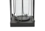 24 Inch Black Metal Glass Candle Lantern Set Of 2 - Detail