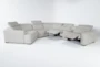 Chanel Grey  156" 6 Piece Modular Sectional with Left Arm Facing Cuddler Chaise, Power Headrest & USB - Side