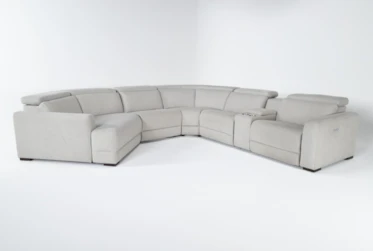 Chanel Grey 6 Piece 156" Modular Sectional With Left Arm Facing Cuddler Chaise