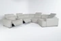 Chanel Grey 156" 6 Piece Modular Sectional with Right Arm Facing Cuddler Chaise, Power Headrest & USB - Side