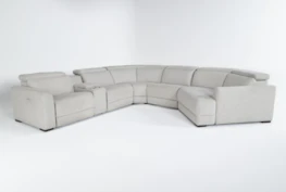 Chanel Grey 6 Piece 156" Sectional With Right Arm Facing Cuddler Chaise