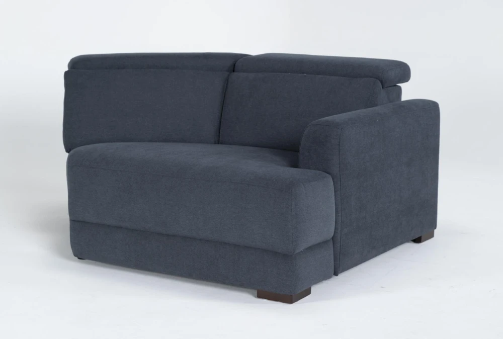 Chanel Denim Manual Right Arm Facing Cuddler Chaise with Ratchet Headrest