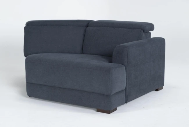 Chanel Denim Right Arm Facing Cuddler Chaise With Ratchet Headrest - 360