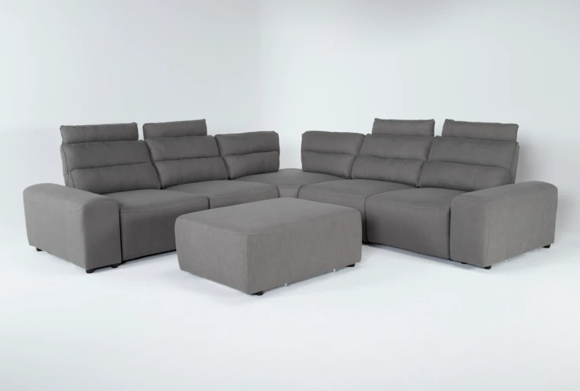 Sagan 7 Piece 134" Power Reclining Sectional With 2 Armrests & Ottoman - 360
