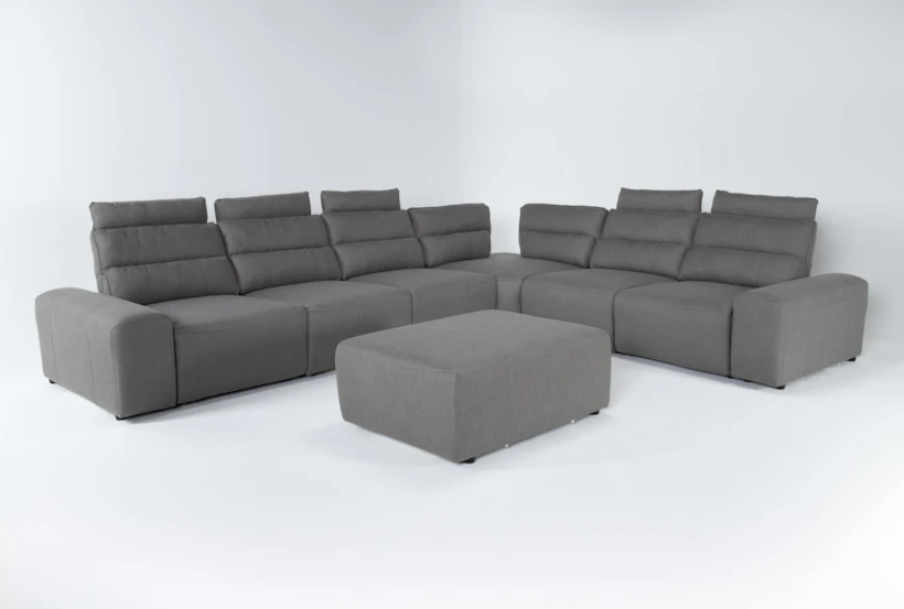 Sagan 8 Piece 168" Power Reclining Sectional With 2 Armrests & Ottoman - 360