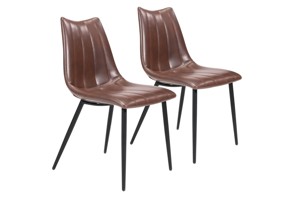 Reva Brown Contract Grade Faux Leather Dining Side Chair