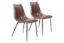 Reva Brown Contract Grade Faux Leather Dining Side Chair - Signature