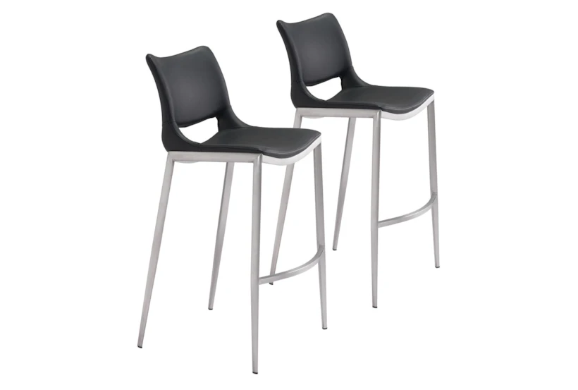 Hoover Black Contract Grade 29" Bar Stool With Back Set Of 2 - 360
