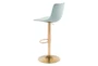 Ward Light Green Contract Grade Adjustable Swivel Bar Stool With Back - Detail