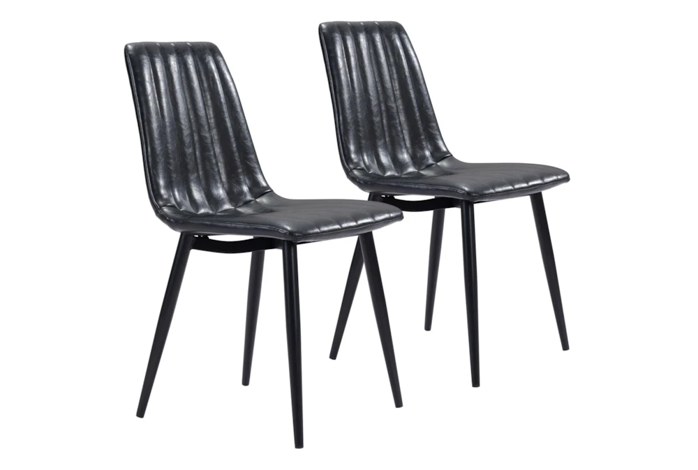 Teton Black Contract Grade Faux Leather Dining Side Chair Set Of 2