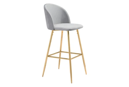 Comfy Grey 30" Bar Stool With Back