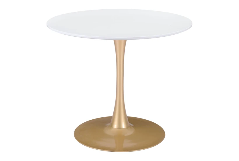 Opera White And Gold Dining Table - 360