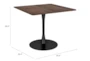 Dawn Brown Contract Grade 35" Square Dining Table - Detail