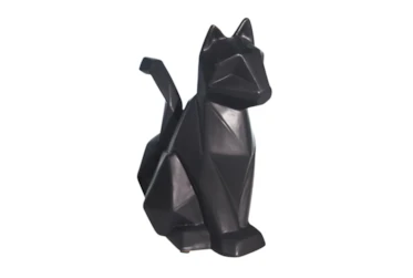 Ceramic 10 Inch Black Modern Cat Figurine