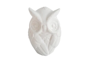 9 Inch White Owl Figurine